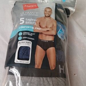 Hanes Briefs - Black and Gray